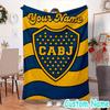 Custom Name Boca FC Crest Design Flannel Blanket Seasonal Universal Blanket For Indoor/outdoor, Perfect For Bedroom Sofa birthday gifts
