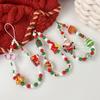 1Pc Christmas Series Mobile Phone Chain Crystal Beaded Snowman Hat Bell Gift Santa Mobile Phone Chain Lanyard Accessories