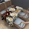 One Luxurious Golden Floral Tablecloth - High-end Decorative Table Setting, Modern Tablecloth, Polyester Materialzyc