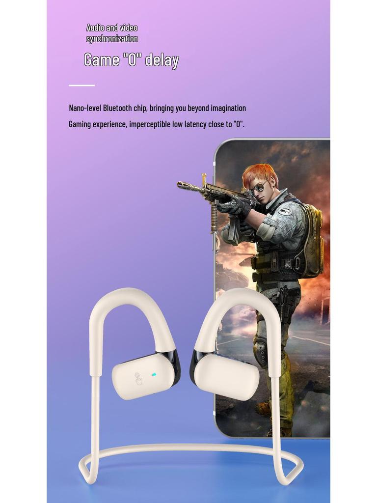 New Sports Bone Conduction Wireless Earphones: Neck-Hanging, Open-Ear, Long Battery Life, Noise-Cancelling Bluetooth.
