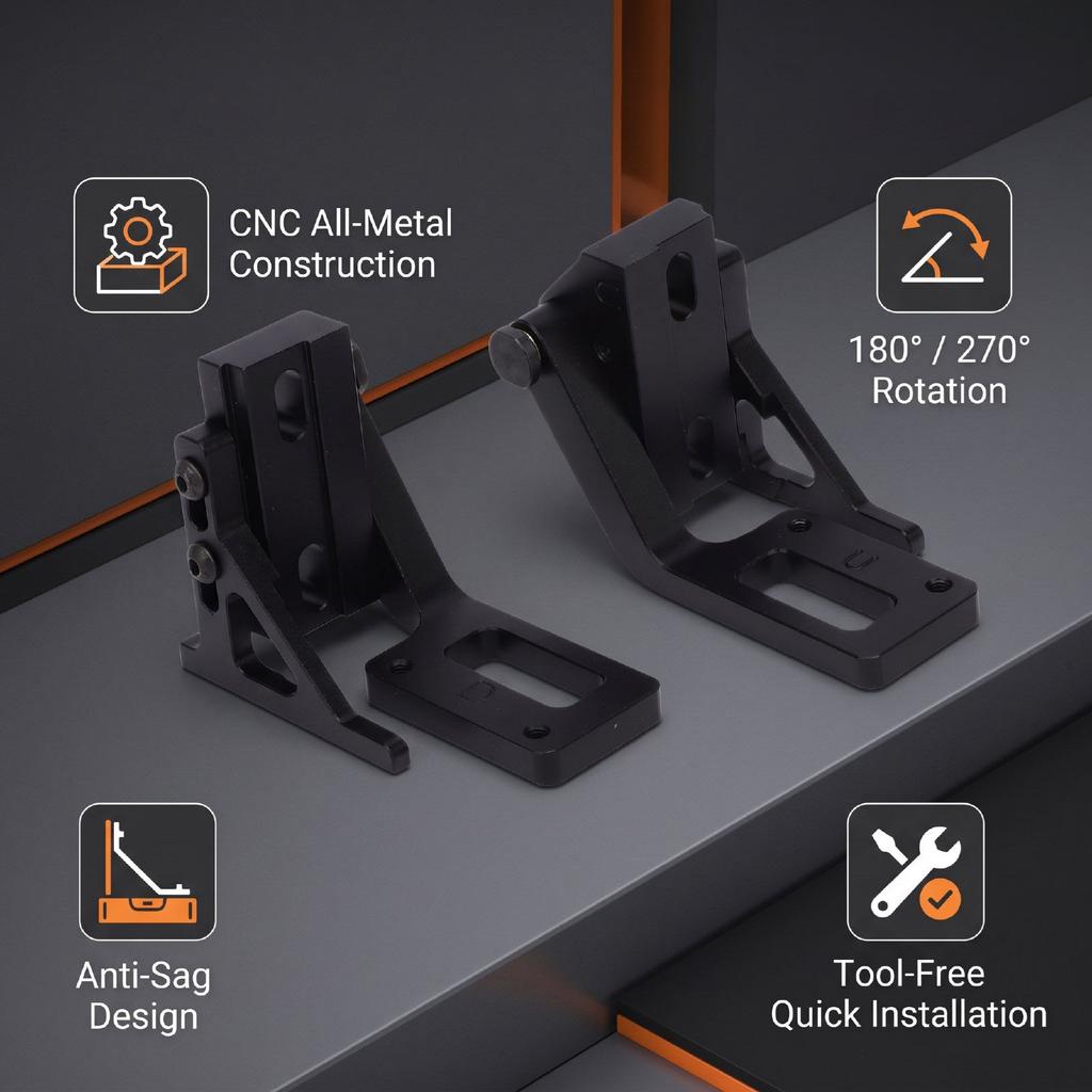 3D Printer Door Hinge Kit Replacement for Snapmaker U1 3D Printer 180 270 Degree Aluminum Alloy Door Hinge