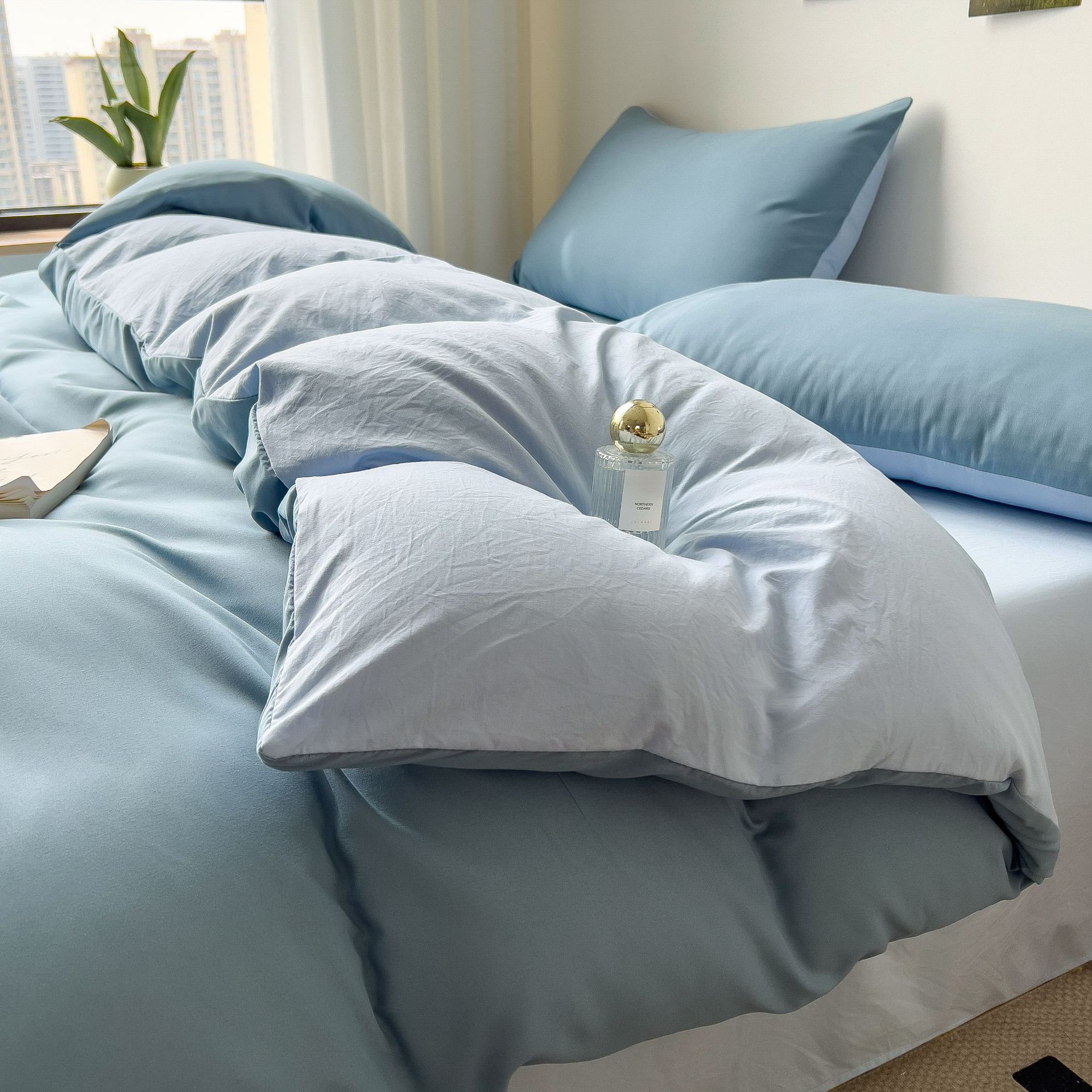 

Bedding Four-piece Set Printed Skin-friendly Water Wash Sheets Quilt Cover Pillowcase Set 1.2m Bed