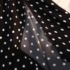 Sexy Vintage Pokal Dot Print Trumpet Midi Skirt Women Back Elastic Band Side Split Ruffles Long Black Skirts