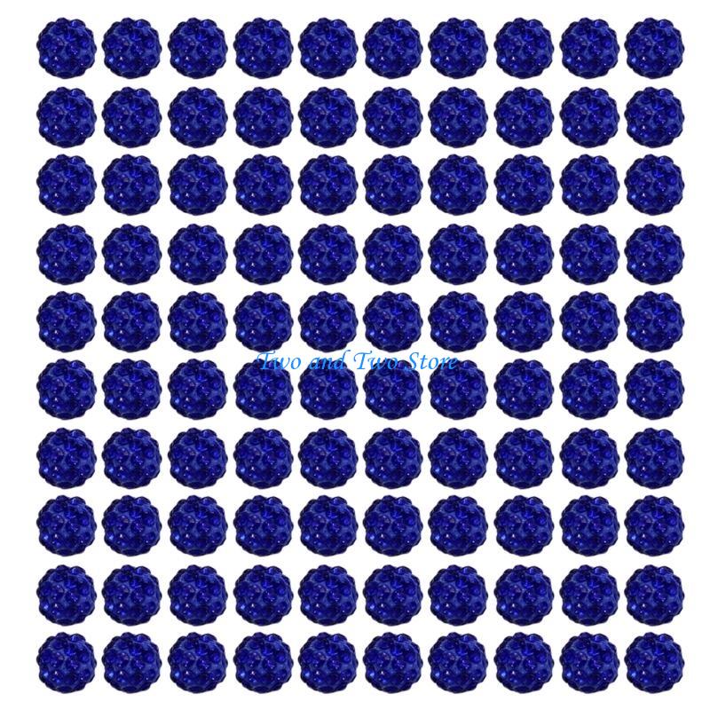HX6F 100pcs 10mm Disco Ball Clay Beads Round Diamond Clay Bead Jewelry Craft Supplies