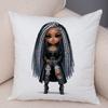 Fashion Cartoon African Girl Pillow Case Soft Plush Cushion Cover for Sofa Home Decor Cute Black Women Throw Pillowcase