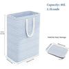Panier à linge pliable 75L autoportant bleu - Poignées renforcées, lin imperméable 40×32×62 cm