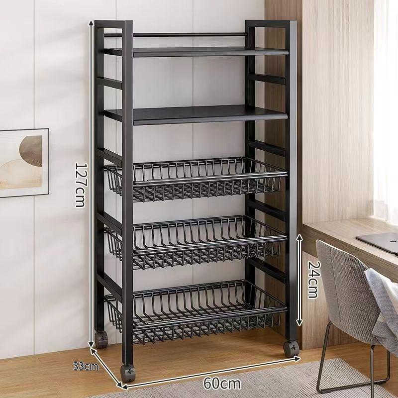 Multi-Layer Kitchen Storage Rack: Floor-Standing Vegetable, Pot, and Microwave Oven Organizer