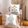 English Education Cushion Cover Soft Plush Throw Pillow Cover | Double-Sided Decorative Cushion Case | Sofa Bedroom Home Decor