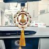 Bodhi Lotus Boxwood Buddha Car Mirror Pendant with Tassel