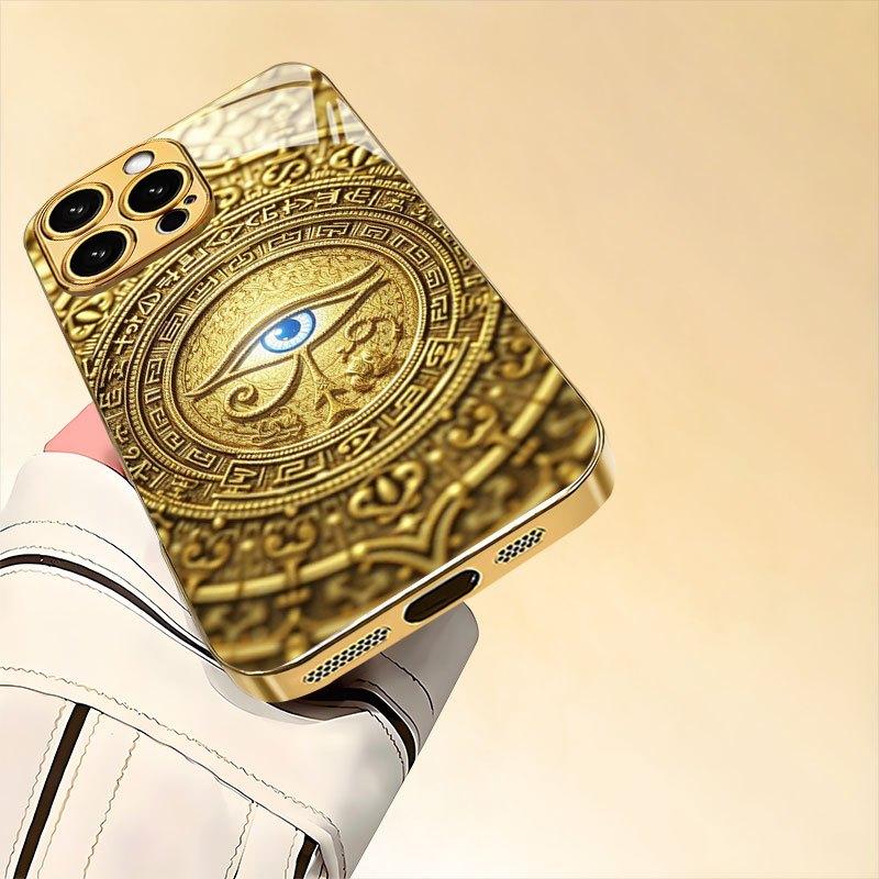 Golden Eye of Horus Print fashion phone cases For iphone 17 case Glass Phone Case for iPhone 17 16 15 14 13 12 11pm Pro Plus