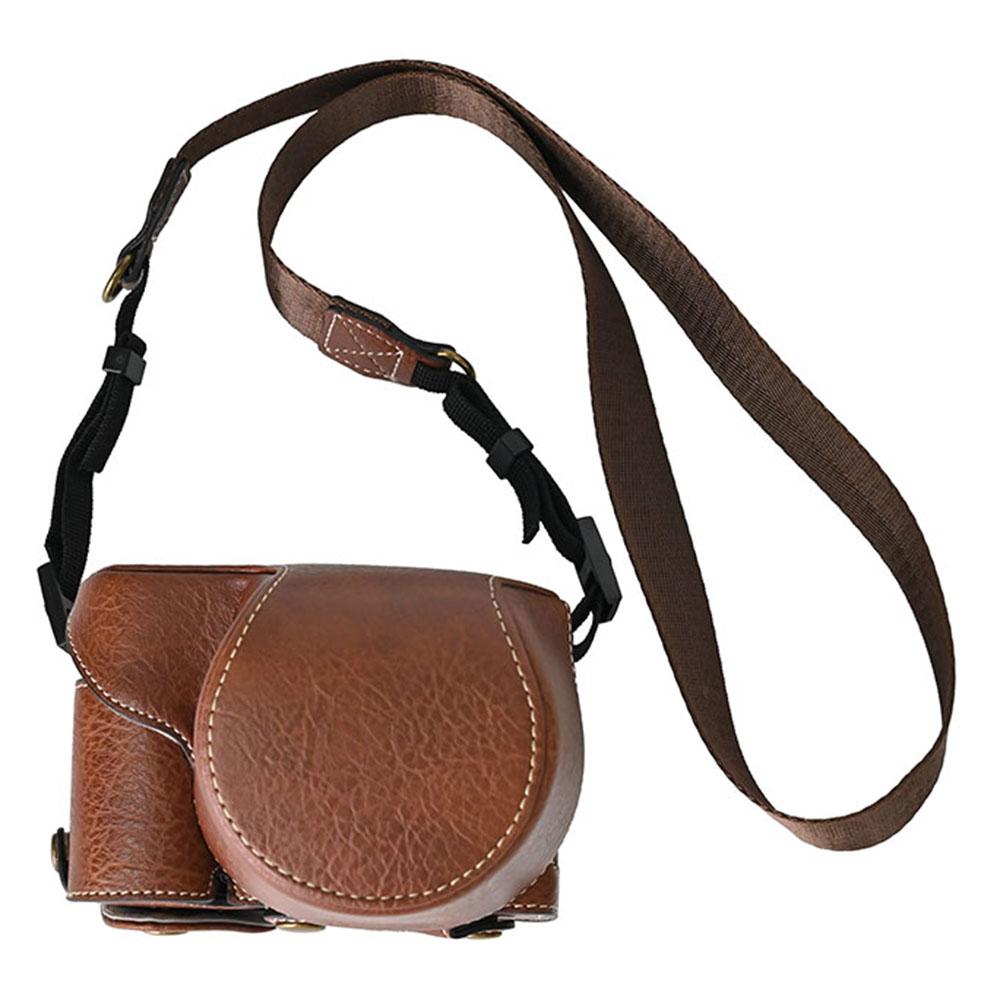 Pouzdro na fotoaparát Sony Alpha ZV-E10 Kožený kryt s texturou liči s otvorem pro baterii + Popruh