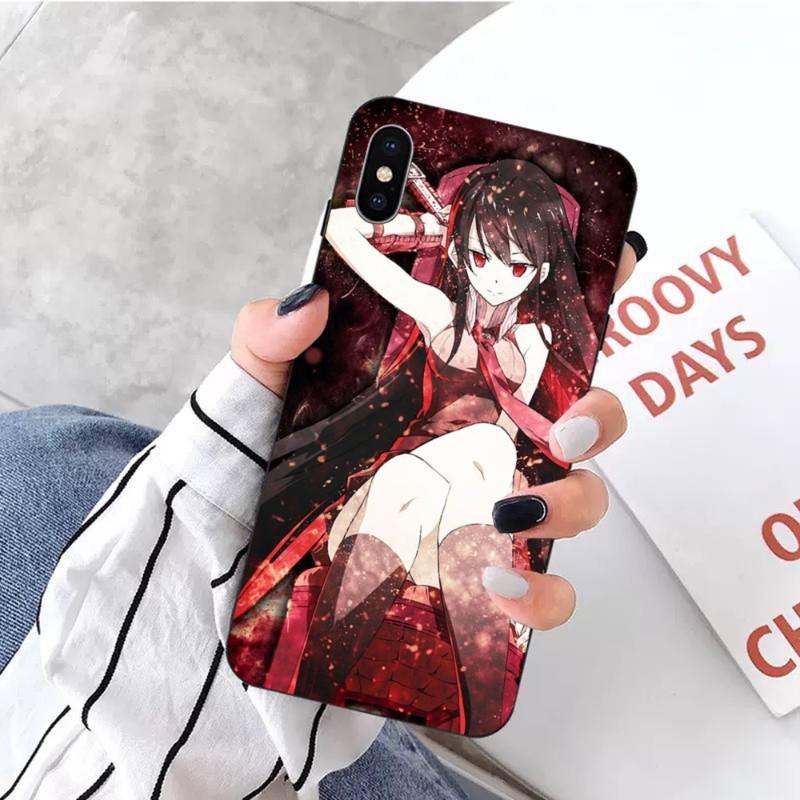 Akame Ga Kill Esdeath Telefonhülle für iPhone 14 13 12 11 XS X 8 7 6 Plus Mini Pro Max SE 2022 Weiche schwarze Telefonhülle