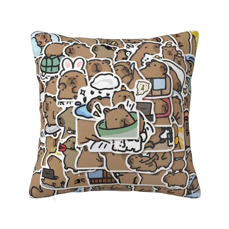 Cute Animal Capybara Cushion Cover x cm Polyester Soft Throw Pillow Case For Sofa Chair Decoration Bedding Pillowslip