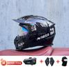 Full Face Motorcycle Helmet With Detachable Bluetooth Module ABS Shell Unisex All Season Retro Style