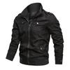 Pilot Bomber Jacket Coats Mens Cotton Cargo Jackets with Zipper Pockets Retro Casual Work Jacket Male Clothing Outwear
