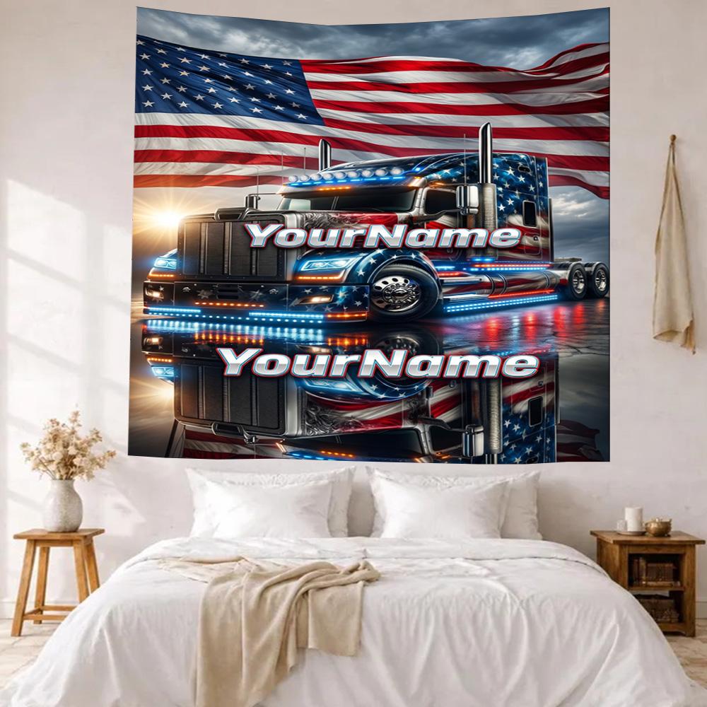 Kw Heavy Trucks Custom Your Name Wall Decor Tapestry Art For Pet Memorial Birthdaywedding Party Backdrop Family Gift