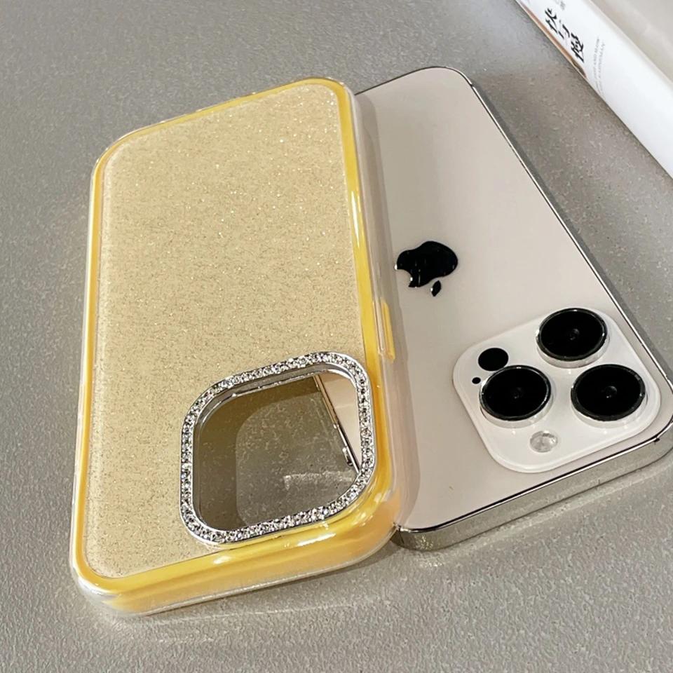 

Glitter Camera Phone Case For iPhone 16 15 14 Plus 13 12 11 15 16 Pro Max Clear Hard Matte Luxury Protector Shockproof Cover For iPhone 16