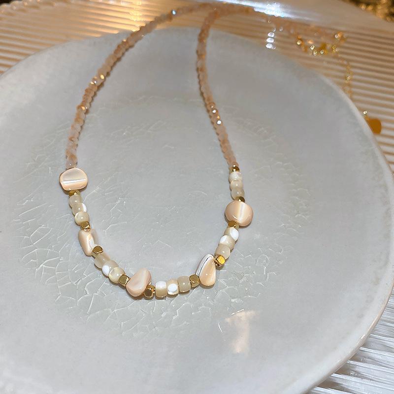 Guochao Fritillary Freshwater Pearl Artificial Crystal Necklace Fashion Retro Necklace Personalized Items