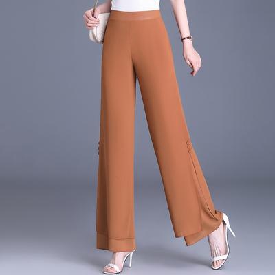 Pantaloni larghi in chiffon estivo per donna Pantaloni da donna a vita alta alla moda coreana
