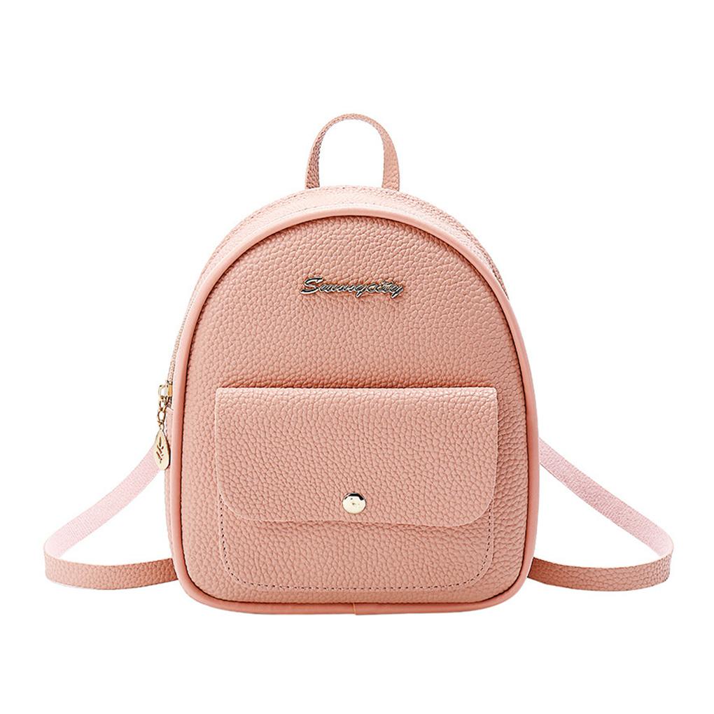 2020 Backpack Women Korean Style PU Leather Shoulder Bag For Teenage Girls Multi\-Function Small Bagpack Female Phone Pouch