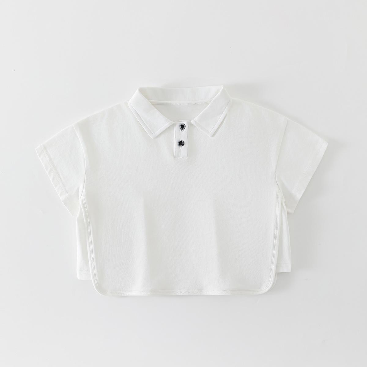 Beiteng Korean Style Boys Summer Short Sleeve Polo T-shirt - Pure Cotton Fashion Tee for Children 90 cm грязно-белый