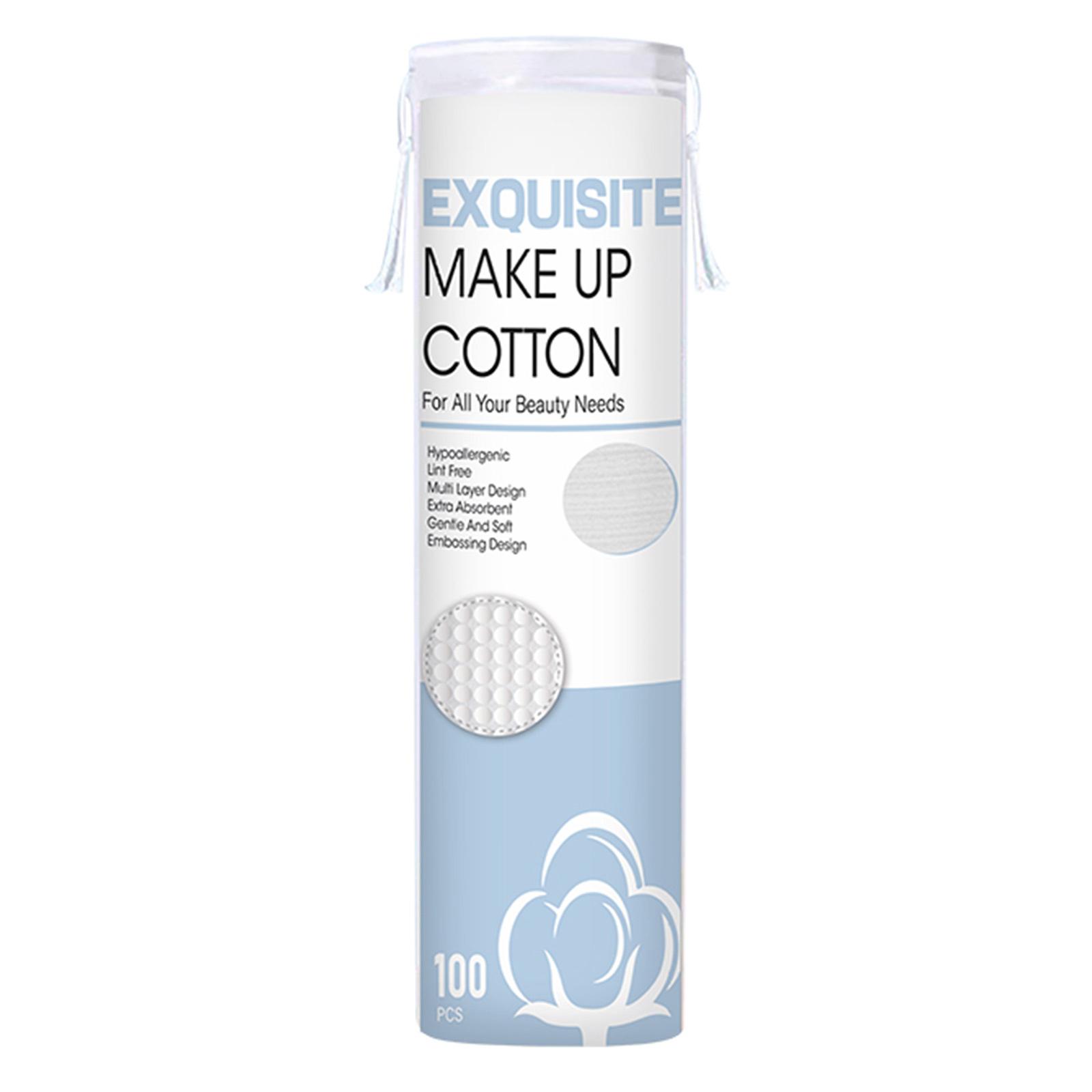 

100 Count Organic Cotton Rounds for Makeup Removal | Soft, Double-Sided Facial Pads for Toner Application & Nail Polish Hypoallergenic and Lint-Free One Size белый