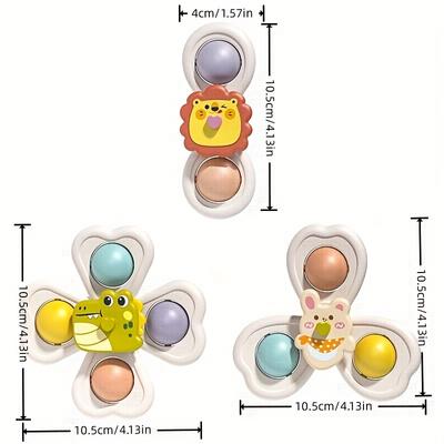 Massaggiagengive colorato per bambini con design di animali dei cartoni animati sicuro, materiale ABS, non tossico per bambini da 0-1 anno, ideale per tavolo, auto e culla, massaggiagengive per bambini