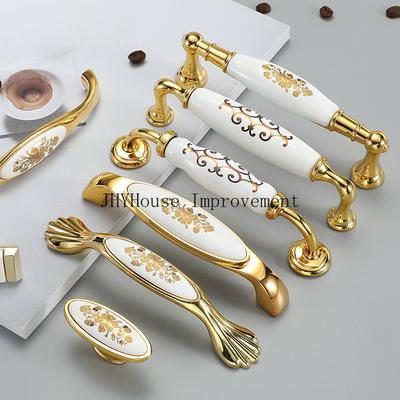 Ulepszenia domu ceramiczna rączka hurtowa europejska antyzłota ceramiczna seria uchwyt do szafki
