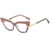 New European and American large frame cat eye flat mirror gold jewelry temple light luxury personality fashion contrasting color design versatile g