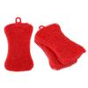 Uxcell Silicone Dishwashing Sponges for Bathroom for and Red 3-Pack Cleaning, Double-Sided Design, Cookware, Pots, Pans, Countertops,