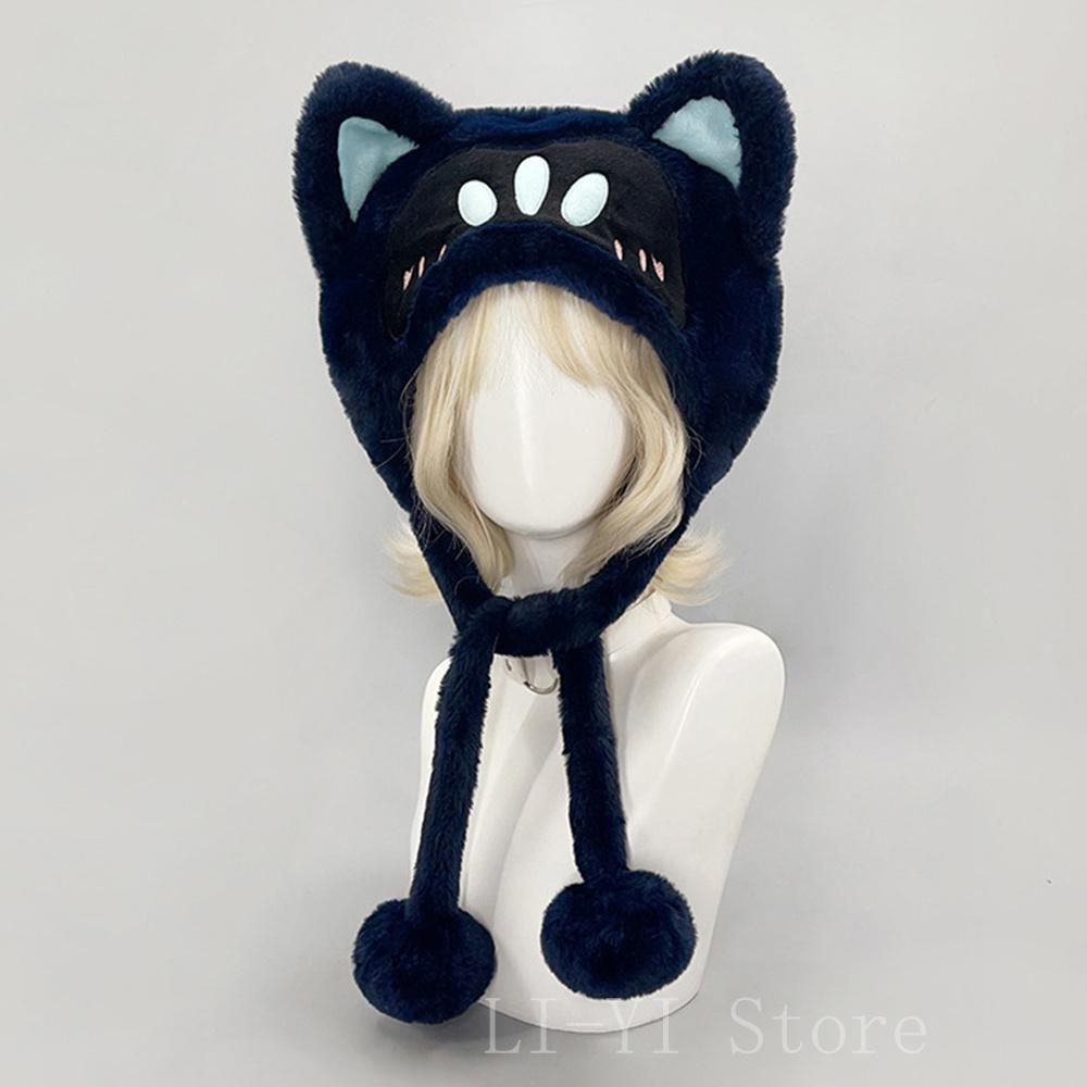 New Plush Winter Hat Gamer Cute Cat Ear Cap Kawaii Ski Hat with Animal Ears Game Character Beanie for Cosplay & Warmth