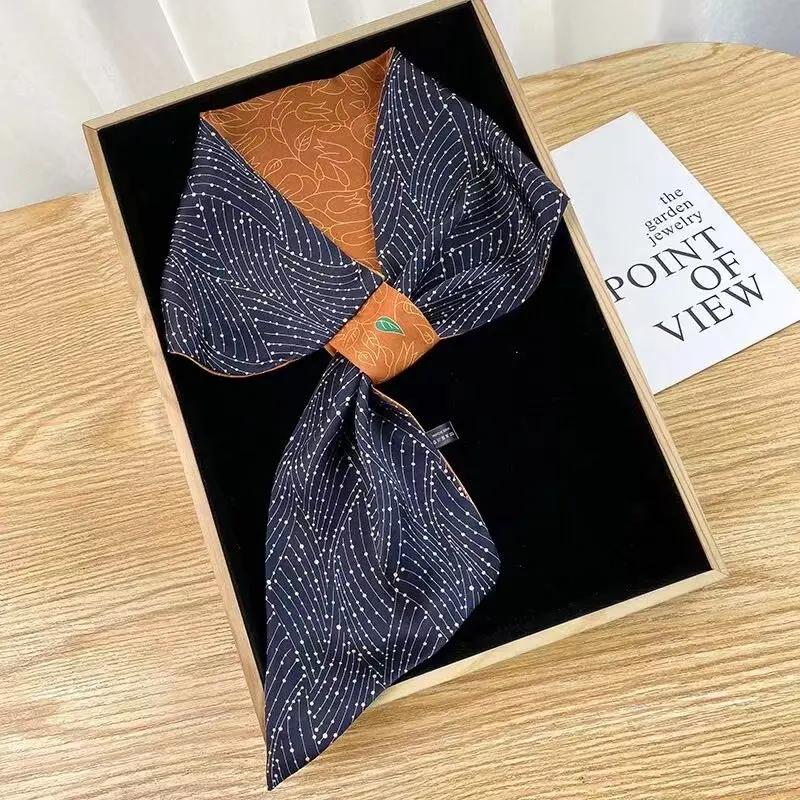 Luxury Brand Skinny Neckerchief Scarf For Women Satin Silk Ribbons Bandana Ladies Neck Tie Wrist Wrap Shawl Echarpe