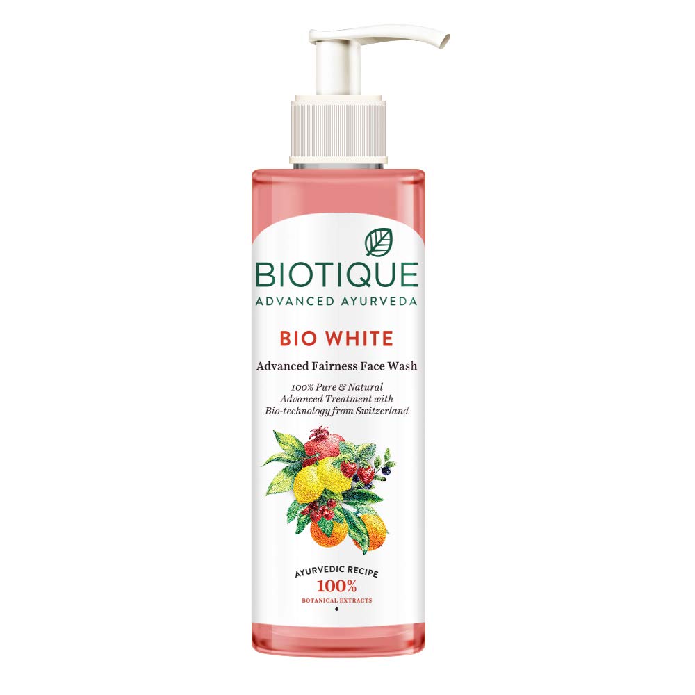 Biotique Bio White Advanced Fairness Face Wash, 200 Ml and Biotique Honey Water Pore Tightening Toner, 120ml