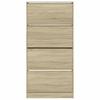 Shoe Cabinet with 4 Doors Sonoma Oak Finish 80 x 21 x 163.5 cm