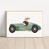 Animals On Cars Cartoon Posters Elephant Giraffe Raccoon Canvas Printing Wall Art Picture for Nursery Living Room Home Deco Gift