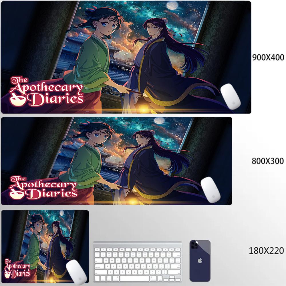 Große Mauspads Laptop Gaming Zubehör Computer Gamer Anime Tastaturunterlage Mauspads Schreibtisch Die Apotheker-Tagebücher Mauspads
