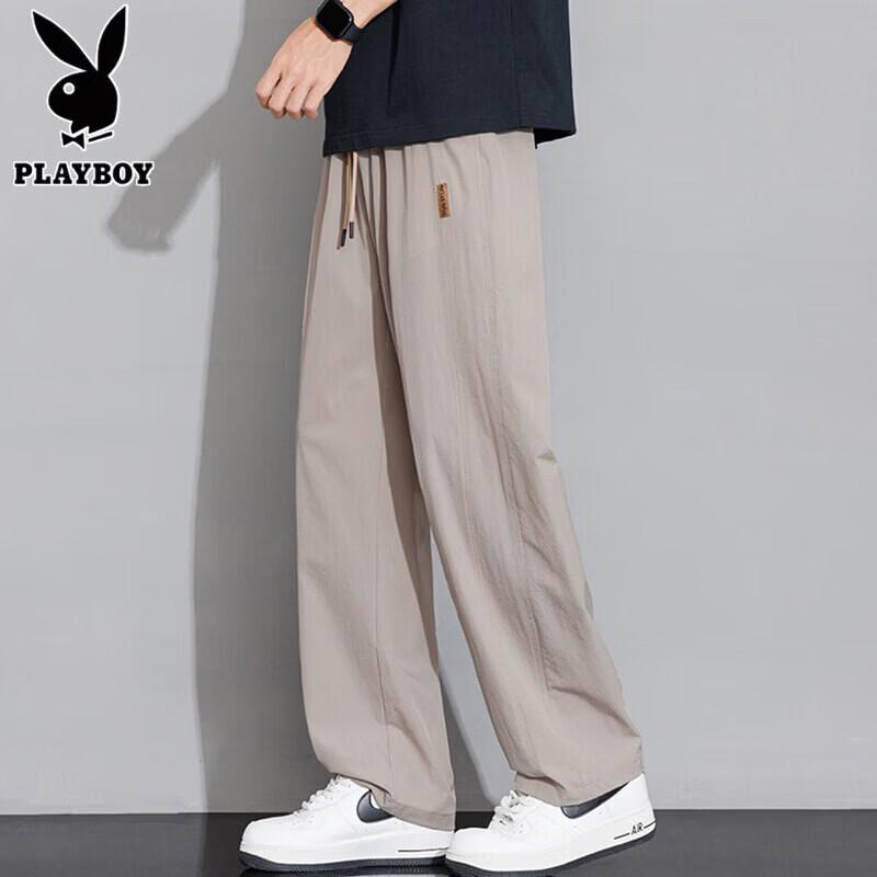 

PLAYBOY Men s Ice Silk Straight Leg Casual Pants 6XL