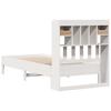 Vidaxl Bed With Shelf, Without Mattress, White, 90X190 Cm, Pine