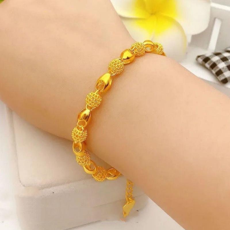 Beads Hollow Bracelet Gold Matte Bracelets For Woman Party Wedding Engagement Christmas Fashion Jewelry Accessories