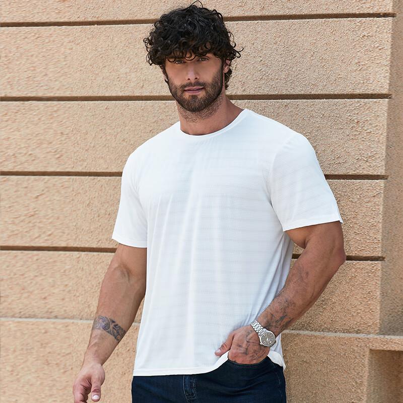 Dibinze Men's Plus Size Ice Silk Short Sleeve T-Shirt