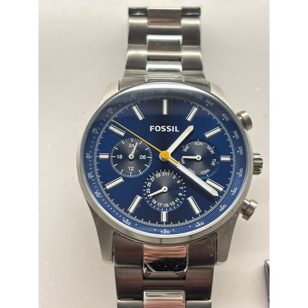 Used FOSSIL Chronograph Watch Blue BQ2458
