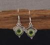 Solid 925 Sterling Silver Round Gemstone Boho Designer Women Dangle Bohemian Earring Statement Jewelry