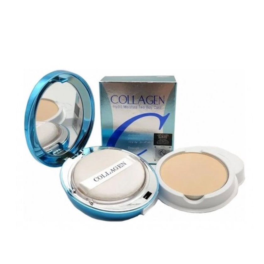 ENOUGH Collagen Hydro Moisture Two Way Cake 13g+ Nachfüller #13 Pink Beige + ZUFÄLLIGES GESCHENK