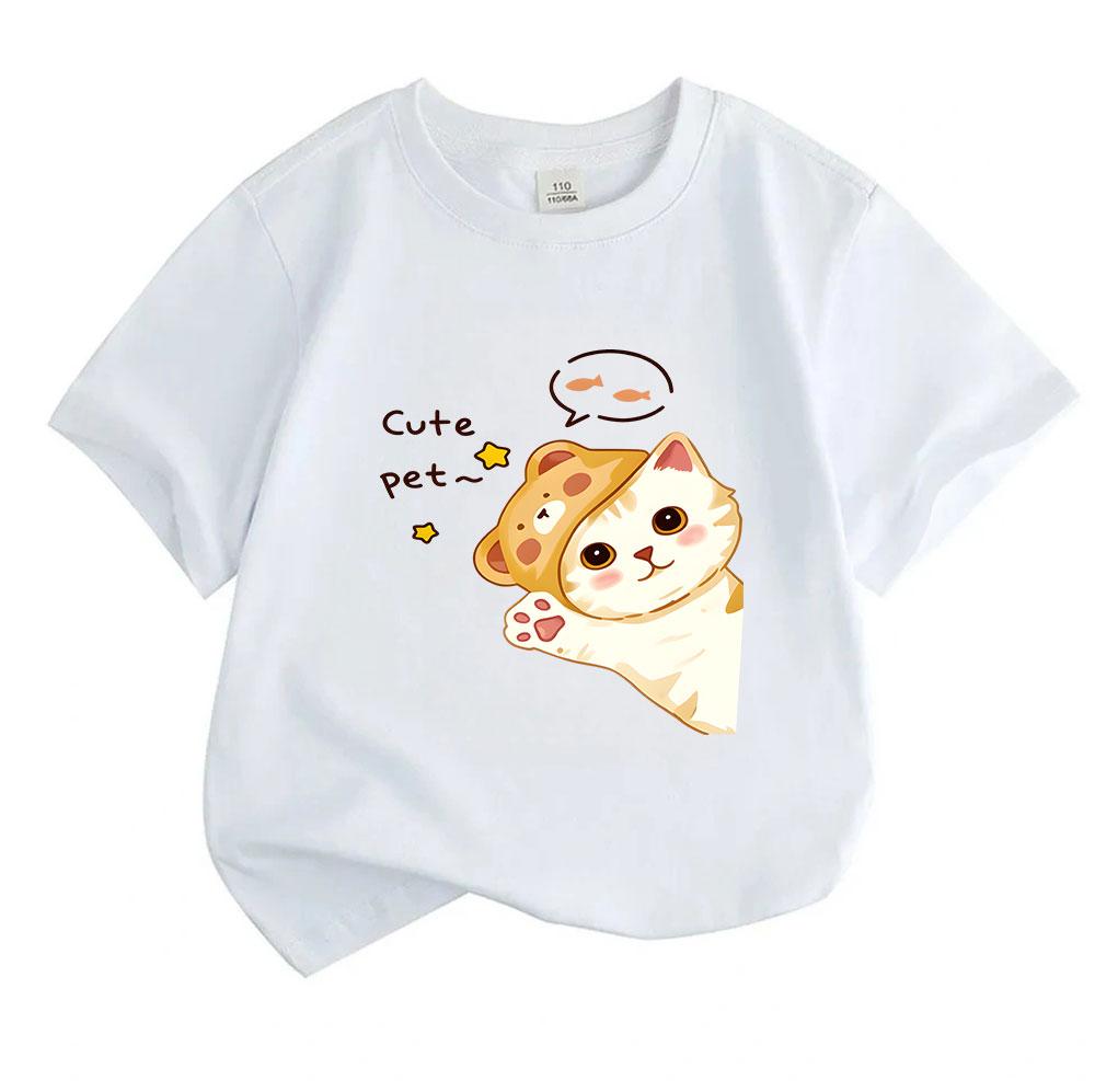 Kids Boys Girls 100% Cotton Crew Neck Short Sleeve T-Shirt,