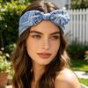 Elastic Headband Rabbit Ear Knot Design Elastic Hair Wrap Comfortable Secure Fit Wave Boosting Compression Hair Band