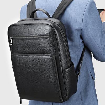 Travel Leisure Backpack Men's Leather Simple Shoulder Bag Multifunctional Large Capacity Computer Business Bag