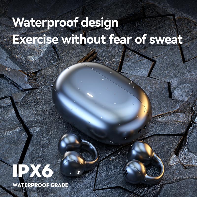 Auricolare Bluetooth TWS Tipo Clip da Orecchio Cuffie Sportive e per il Tempo Libero 5.3 Auricolare Wireless Auricolari Impermeabili Stereo Riduzione del Rumore Auricolari Sportivi