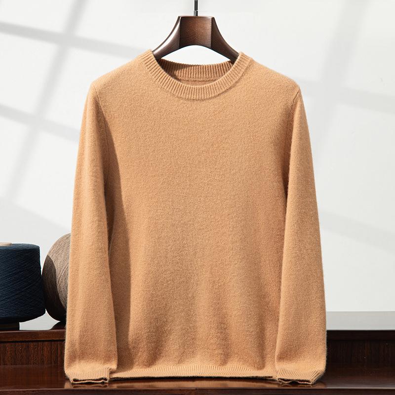 Men s Casual Cashmere Knit Sweater - Autumn/Winter Round Neck Pullover 2XL