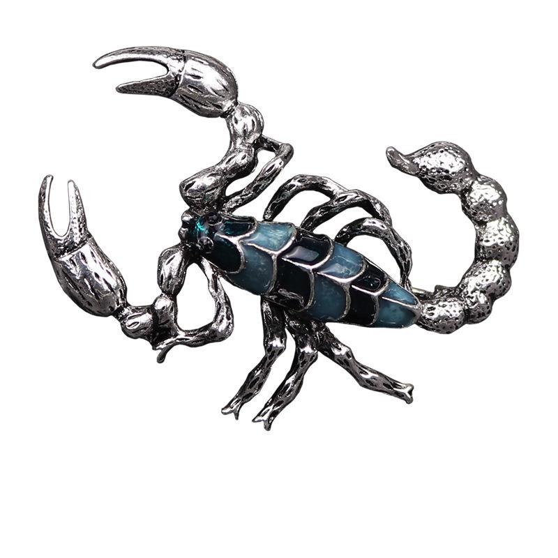 European & American Style Drip Glaze Enamel Scorpion Brooch - Bold Antique Pin for Men