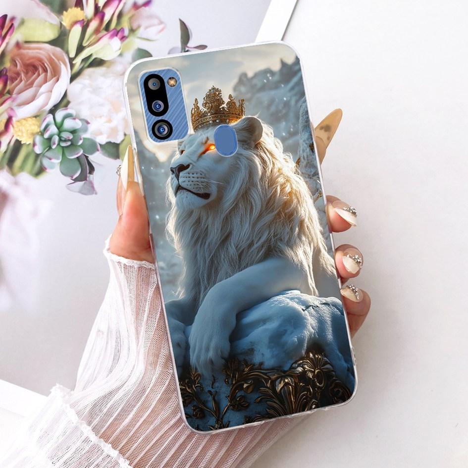 For Cover Samsung Galaxy M21 2021 Phone Case SM-M215G Shell Fashion Flower Soft Silicone Clear Cover For Samsung M21 2021 Fundas